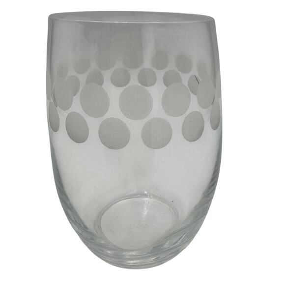 Vintage Stemless Wine Glasses by Mikasa in Pattern Cheers Set of 4 - Picture 4 of 8